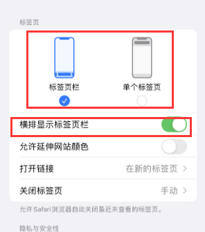 武胜iPhone授权维修分享Safari浏览器如何切换标签栏位置 
